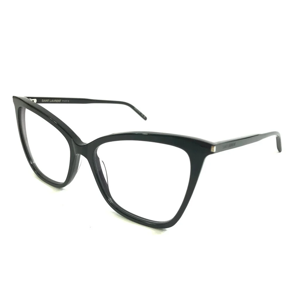 Saint Laurent Eyeglasses Frames SL386 005 Black Butterfly Full Rim 55-16-145